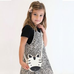 Adjustable animal shoulder bag for children - Aiko the zebra