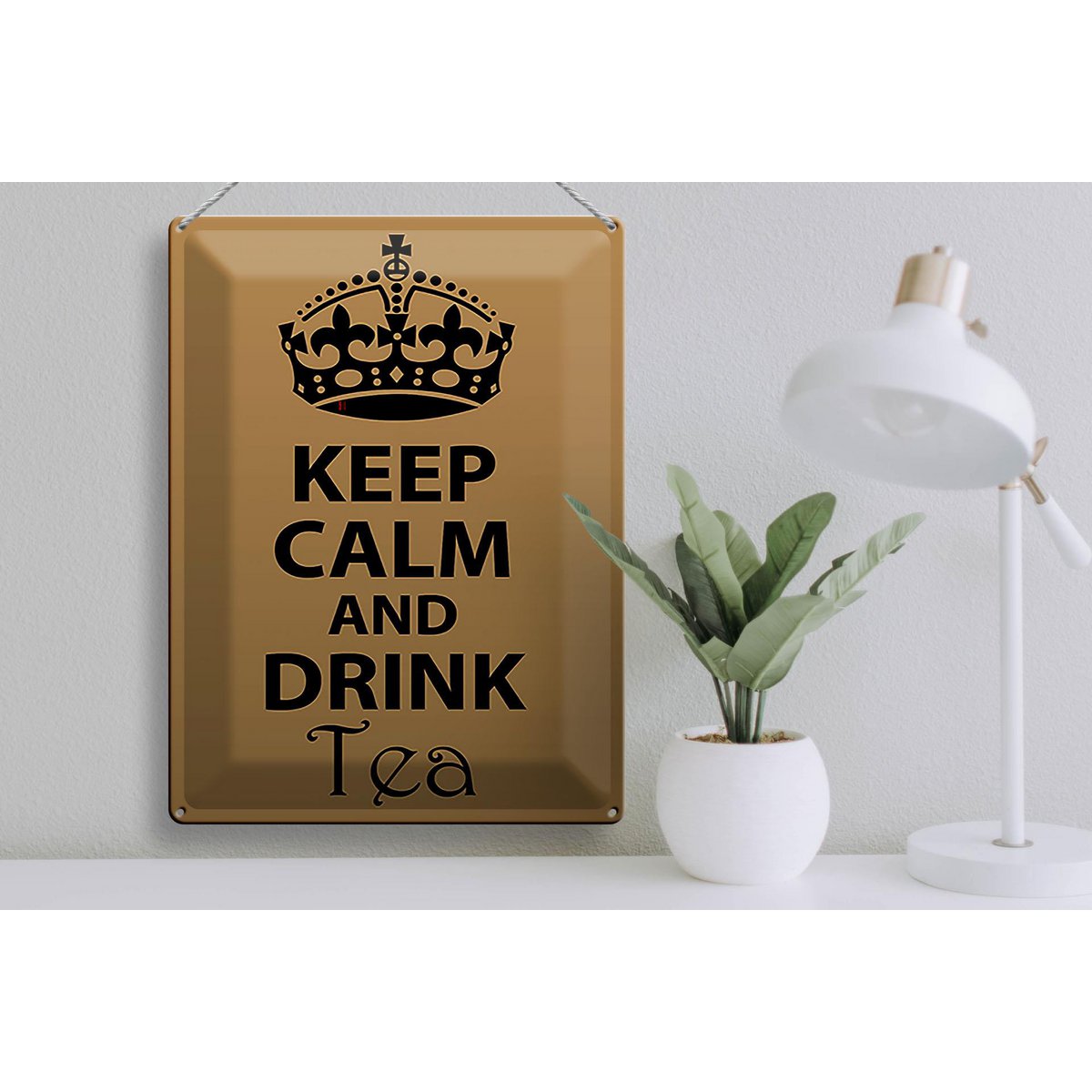 Blechschild Spruch 30x40cm Keep Calm and drink tea