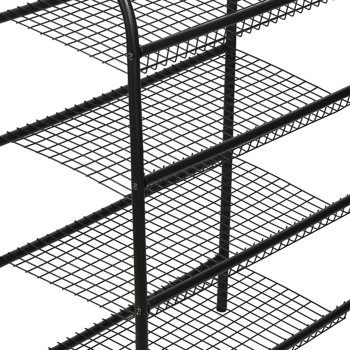 Étagère à chaussures en métal 4 couches de Naturn Living | Meuble à chaussures | Rangement chaussures | Système de stockage | Meuble à chaussures transparent | Organisateur de chaussures | noir mat