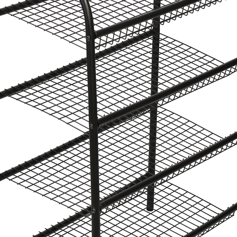 Scarpiera in metallo 4 strati di Naturn Living | Scarpiera | Deposito scarpe | Sistema di archiviazione | Scarpiera trasparente | Organizzatore di scarpe | nero opaco