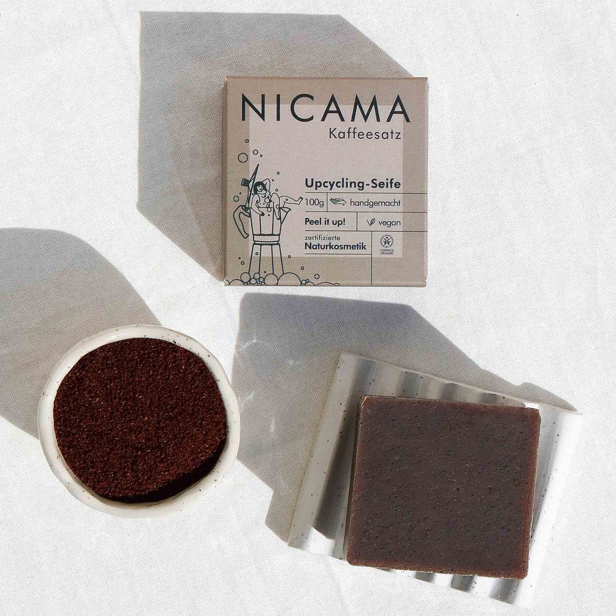 NICAMA - sapone per l'upcycling con fondi di caffè