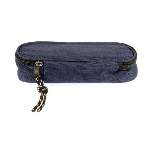 Estuche canguro con inserción azul oscuro de aprox. 22x5x9cm