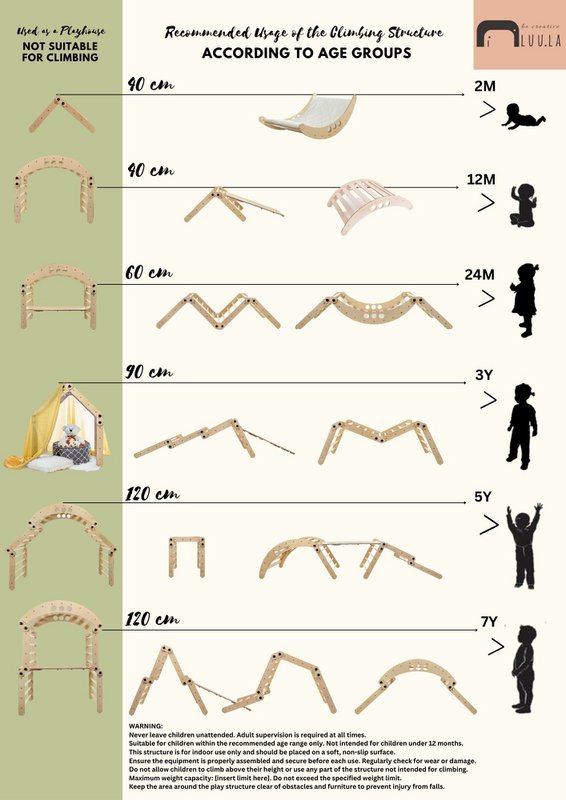 Juego de triángulo de escalada y balancín transformable Luula SLEEPER