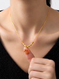 Herfst esdoorn stenen hanger ketting