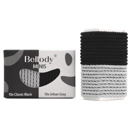 Bellody® Mini Haargummis (20 Stk. - Schwarz & Grau - Mischpaket)