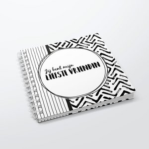 Fill-in book SilliBeads - You are my dearest friend - Hardcover Wire-o (BLACK/WHITE RANGE)