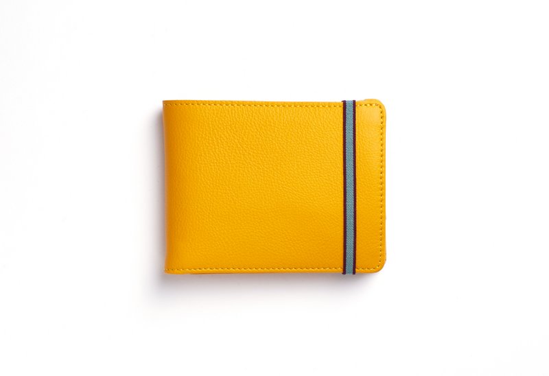 Portefeuille minimaliste jaune avec poche à monnaie