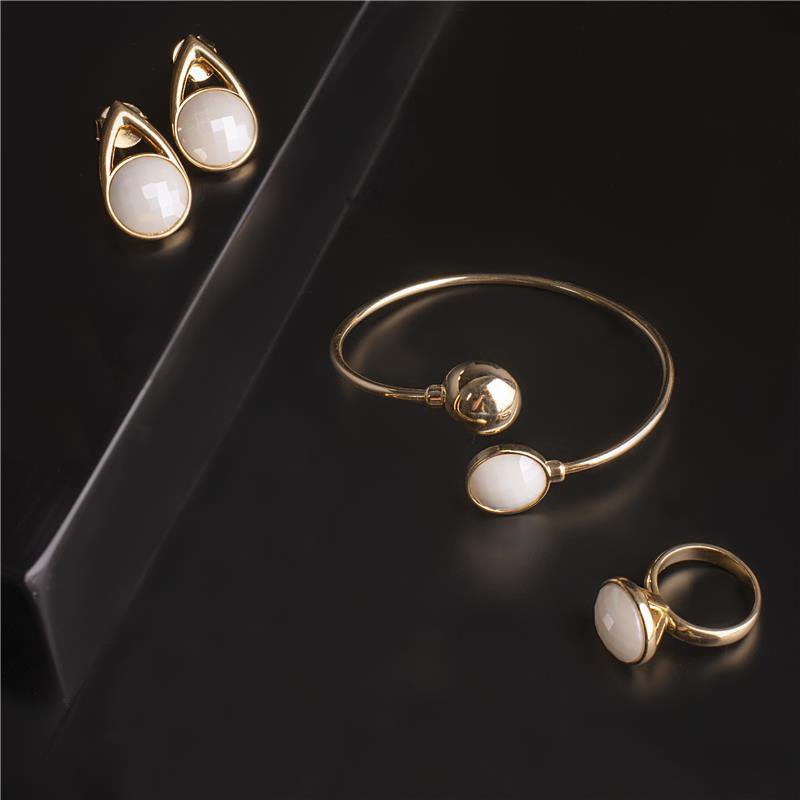 Perly Gemstone Armreif - Perliges Porzellan