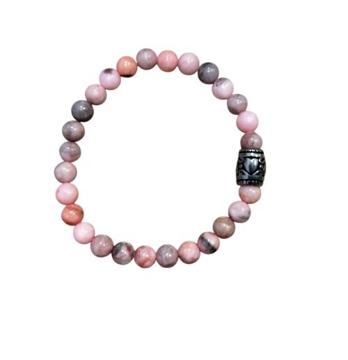 Women's bracelet Zebra Jasper 6 mm with basic bead