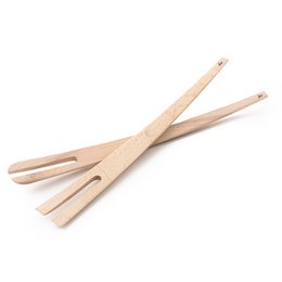 Magnetic wooden salad forks