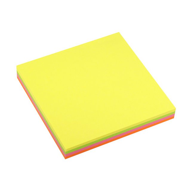 Info notes 75x75mm assorti fel Geel, Roze, Groen, Oranje 100 vel