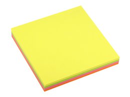 Info notes 75x75mm assorti fel Geel, Roze, Groen, Oranje 100 vel