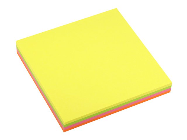 Info notes 75x75mm assorti fel Geel, Roze, Groen, Oranje 100 vel
