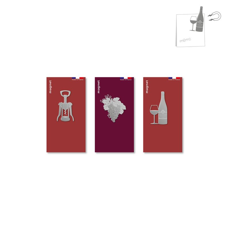 Assortiment de 9 magnets en métal - œnologie Bourgogne