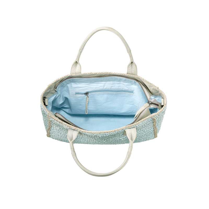 SEABREEZE SHOPPER raffiabast lichtblauw