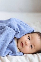 Coperta per bebè APOLLO – 100% lana merino – blu [B2B]