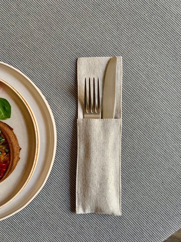 Uchwyt na sztućce, bawełna z recyklingu, z nadrukiem | Nord 3