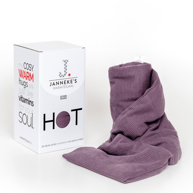 Heat scarf dusty purple | 70cm | organic linseed