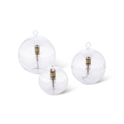 Olielamp Round cover clear brass S