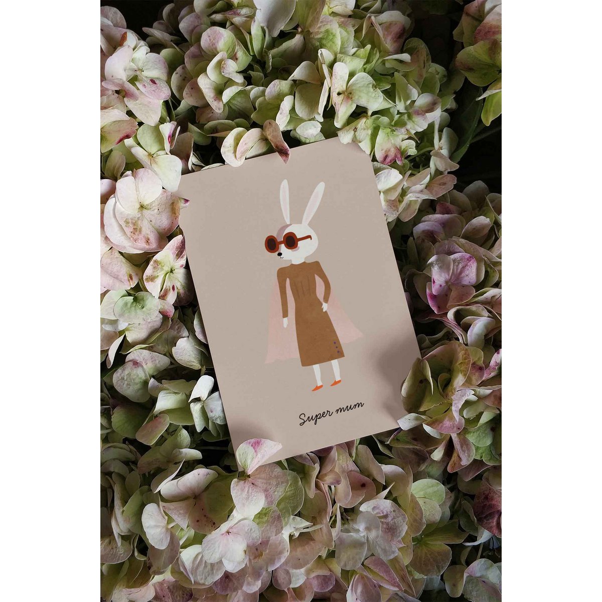 Tarjeta Super Mama, tarjeta de felicitación eco-consciente