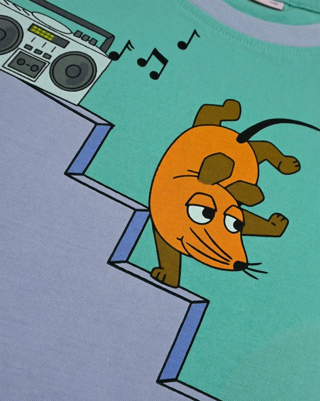 koaa – Maus, Elefant & Ente "Boombox" – T-shirt grøn/lilla