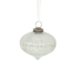 Palla di Natale, colore d'argento, vetro, 10 cm, fascino