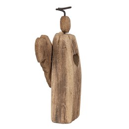 Deko-Statue Engel 22 cm aus braunem Holz