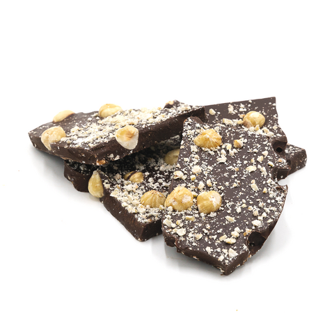 Broken bars (dark 72% with hazelnuts) 200 Grs
