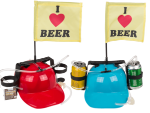 Trinkhelm, ich liebe Bier mit Fahne,