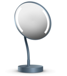Illuminated mirror with stand and gooseneck