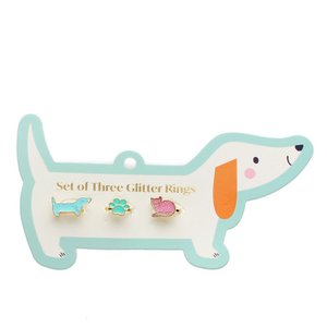 Glitter rings (set of 3) - Dog & cat