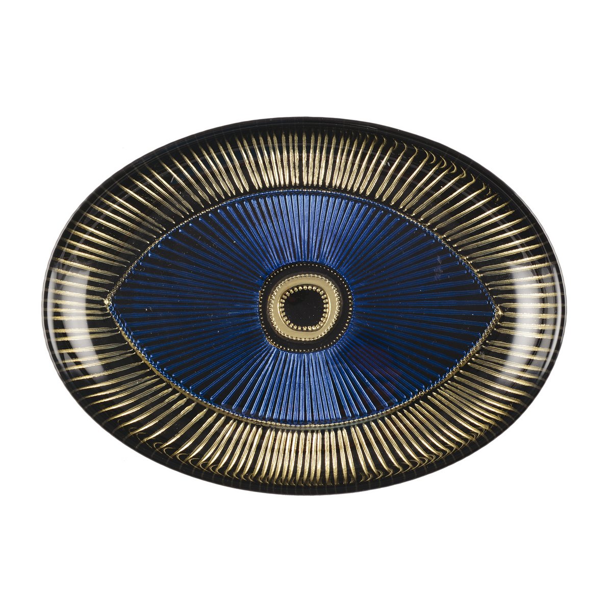 Coupelle ovale œil 22x15.5 cm foncé