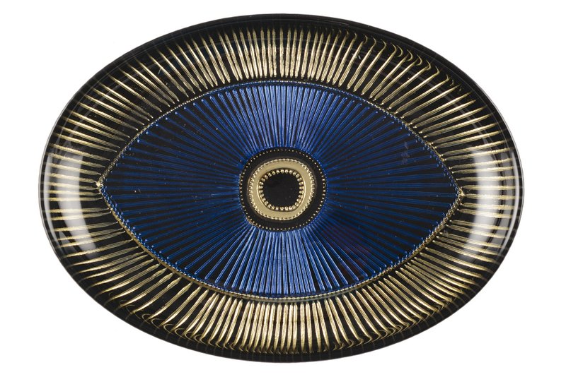 22x15,5 cm mørk oval kop