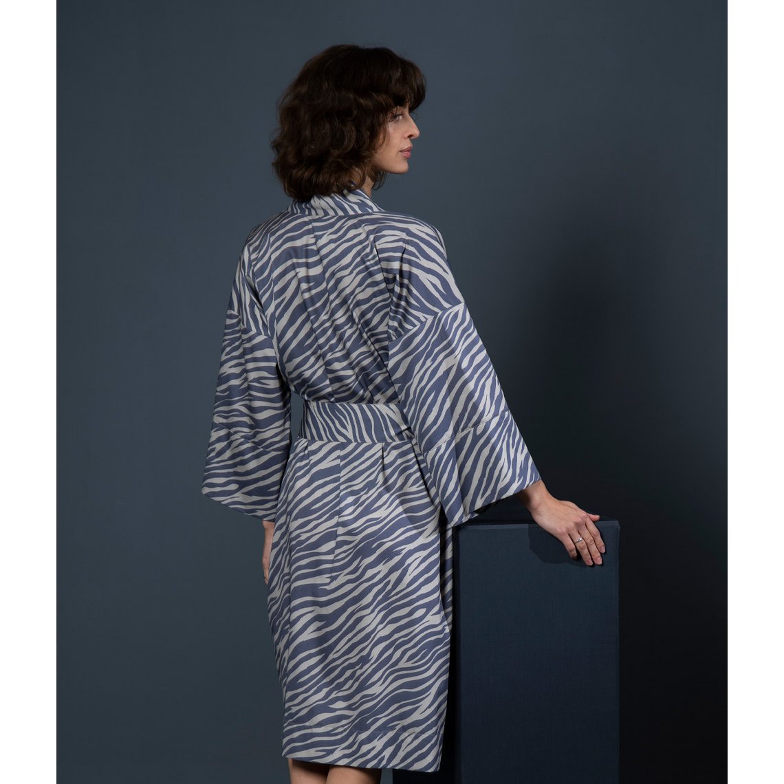 Bathrobe Kimono Zebra Almond