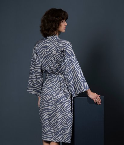 Bathrobe Kimono Zebra Almond