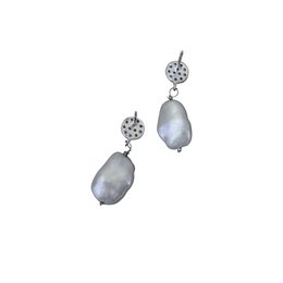 Orecchini a bottone in argento sterling con perle d'acqua dolce in argento | di nlanlaVictory