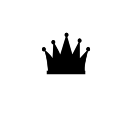 Black crown-shaped table decoration with a modern, minimalist design.
