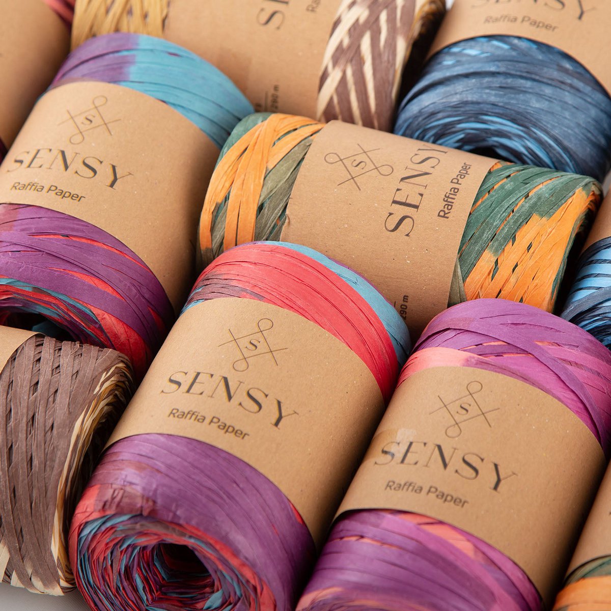 Sensy Premium 317 iarde %100 Carta di rafia multicolore