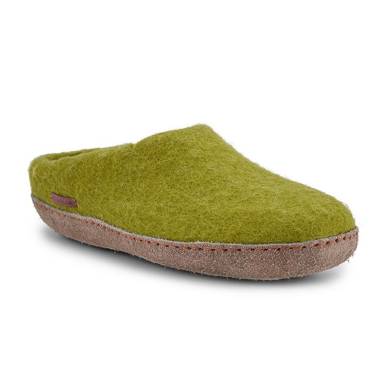 Classic Slipper - Filzpantoffel mit Ledersohle, lindgrün