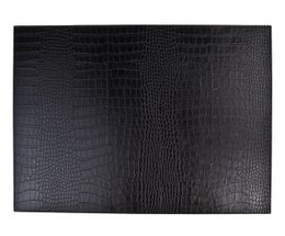 Tischset 6-er Set rechteckig Kroko dunkelbraun schwarz