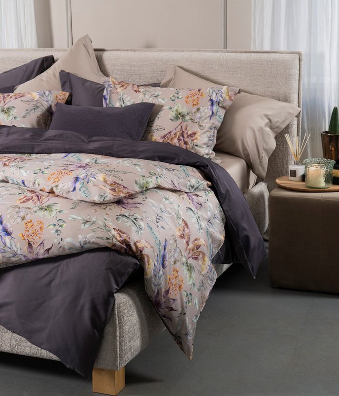 Completo biancheria da letto in rasatello Flora Costera Almond