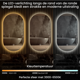 LED-badkamerspiegel Lumoire Lux ovaal 50 cm