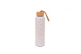 Botella cristal lunares rosas 550 ml libre de BPA Isabelle Rose