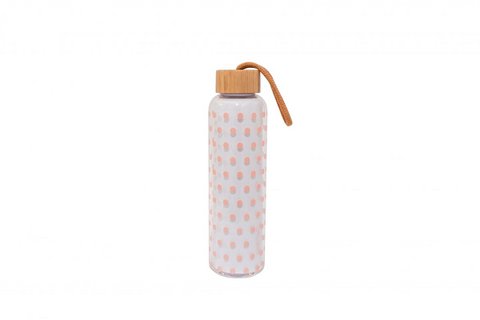 Glass bottle pink dots 550 ml BPA free Isabelle Rose