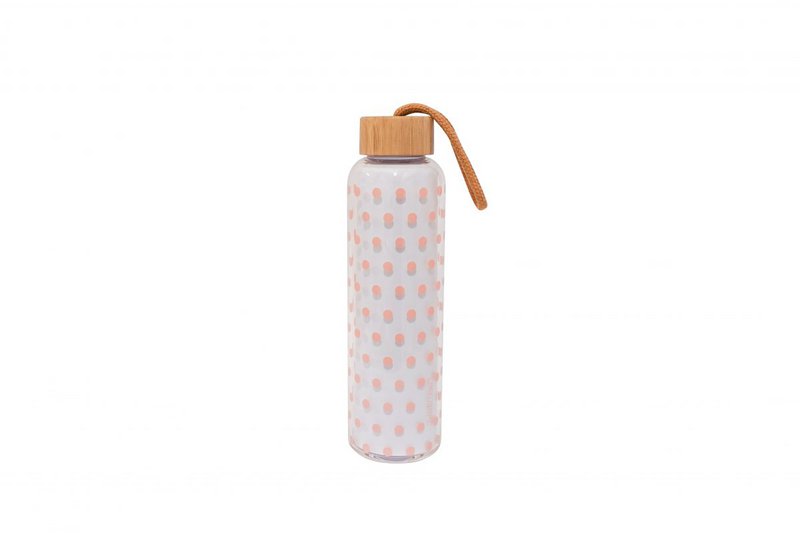 Botella cristal lunares rosas 550 ml libre de BPA Isabelle Rose