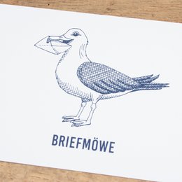 Maritime Postkarte "Briefmöwe" aus Recyclingpapier