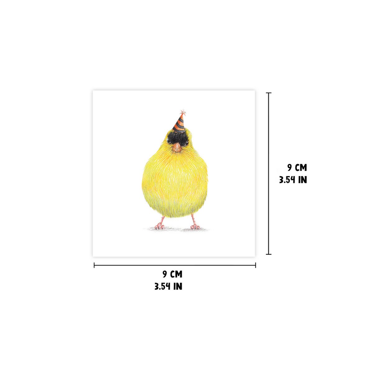 Verjaardagskaart vogel, kaarten voor dieren, grappige mini -kaart, feestvogels