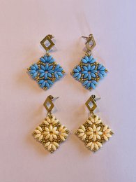Ohrringe im Duo Blau und Orange