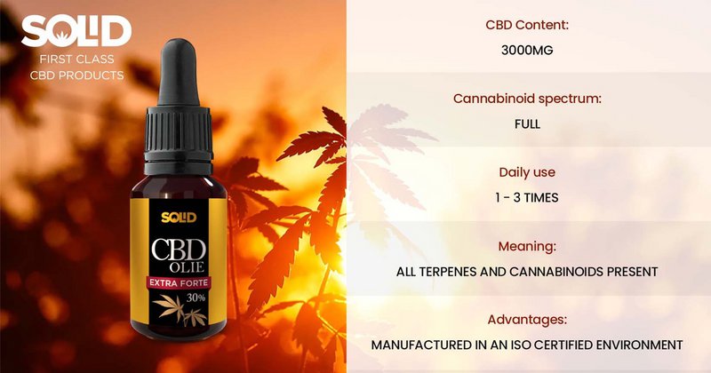 Aceite sólido de CBD de espectro completo premium al 30 % - 10 ml