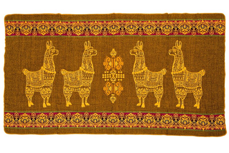 Mini Alpaga Jaune - mini couverture en alpaga - 110x185cm